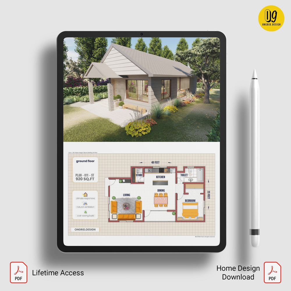 Farm Style with Sloped Roof Design Home Plan Print Books Ongrid.Design