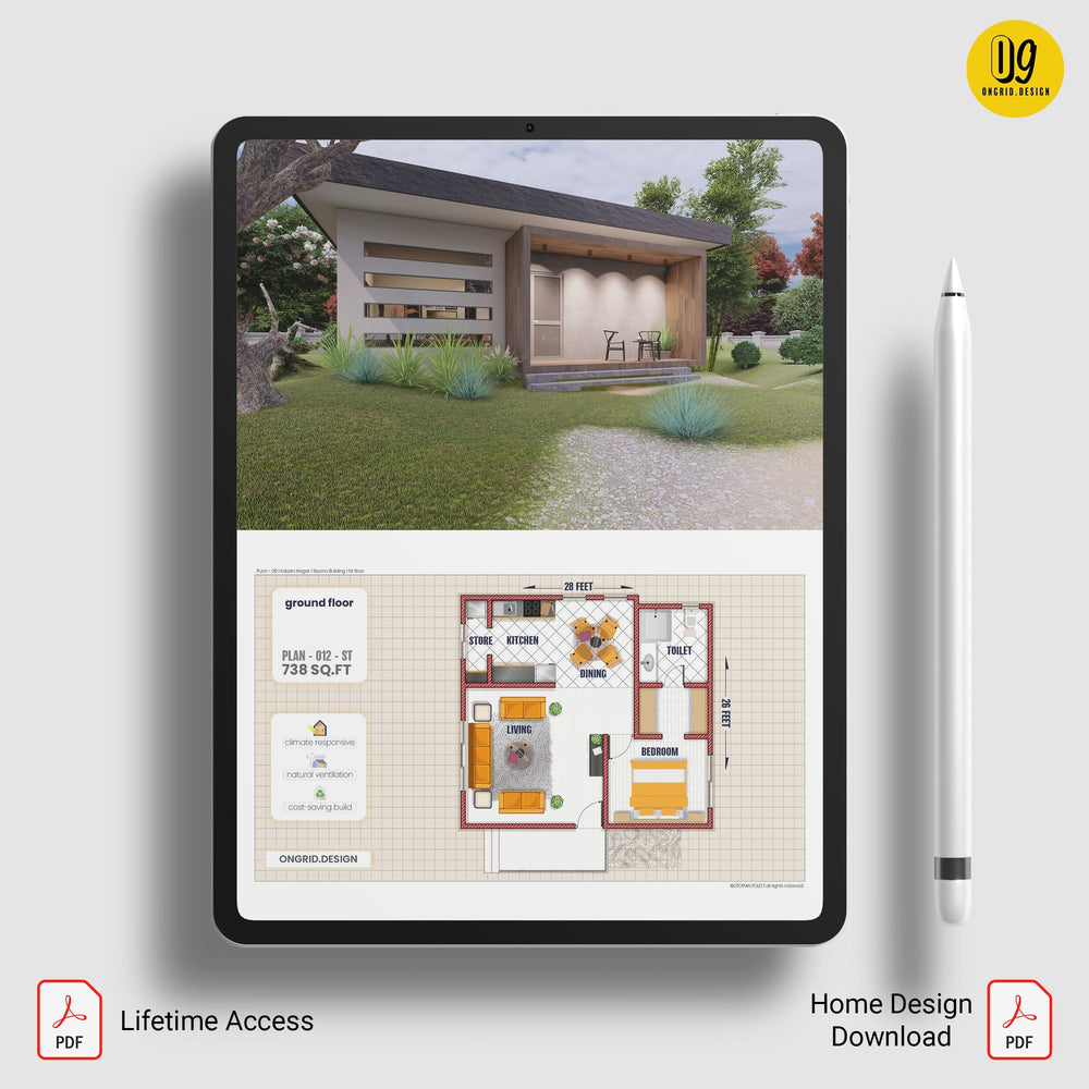 Farm House Single Storey Home Plan Print Books Ongrid.Design
