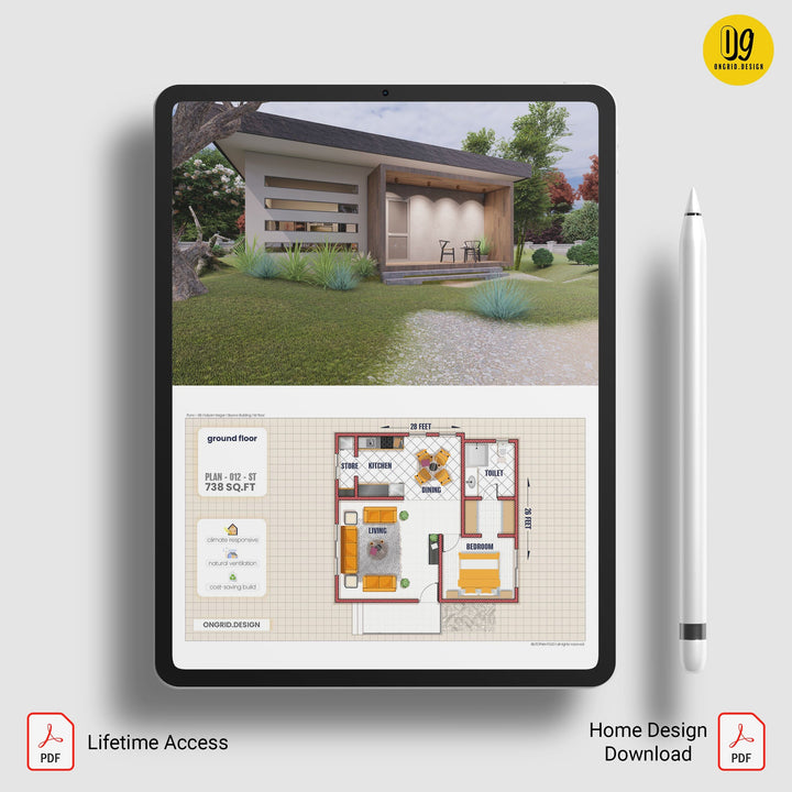 Farm House Single Storey Home Plan Print Books Ongrid.Design