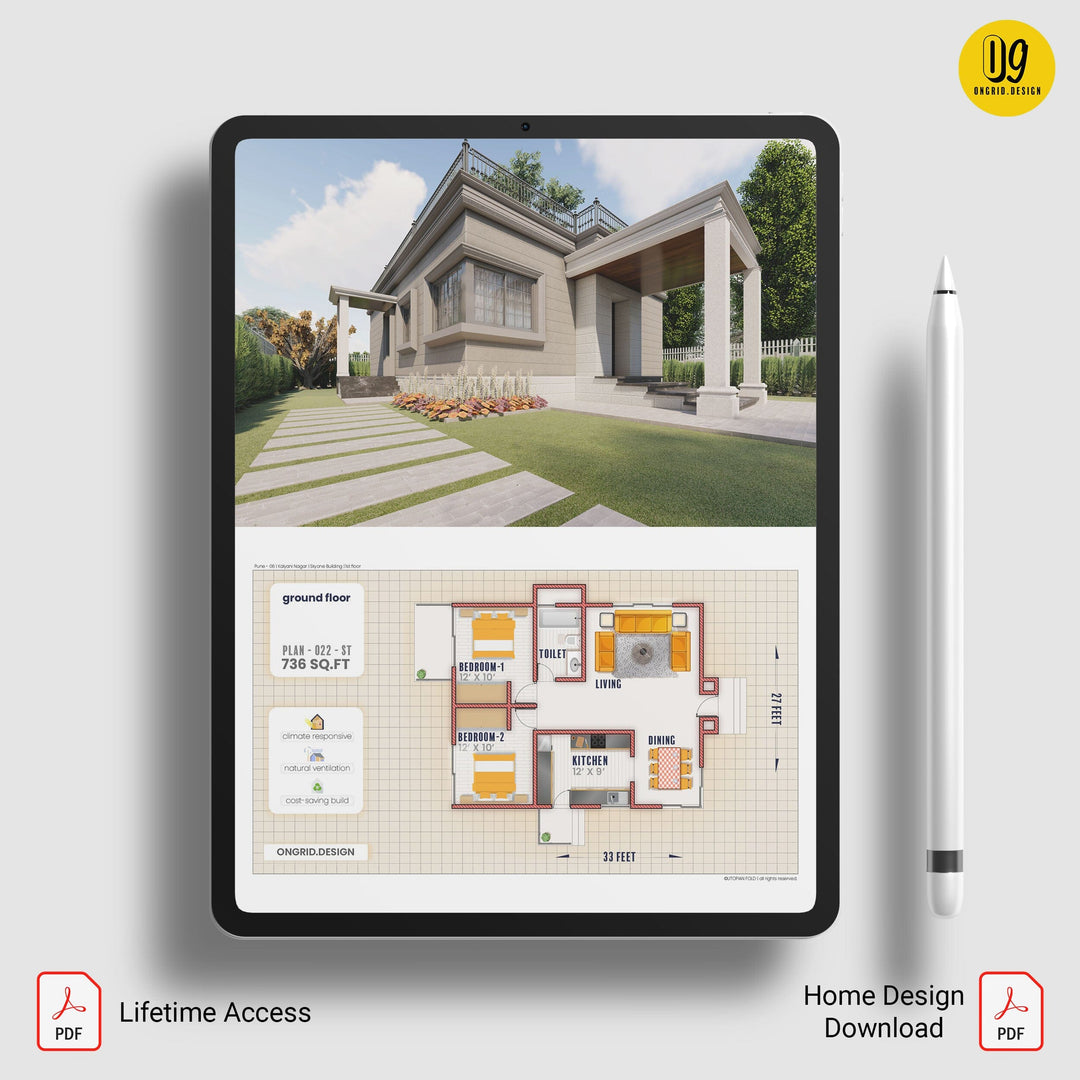 European Style Single Floor Home Plan Print Books Ongrid.Design