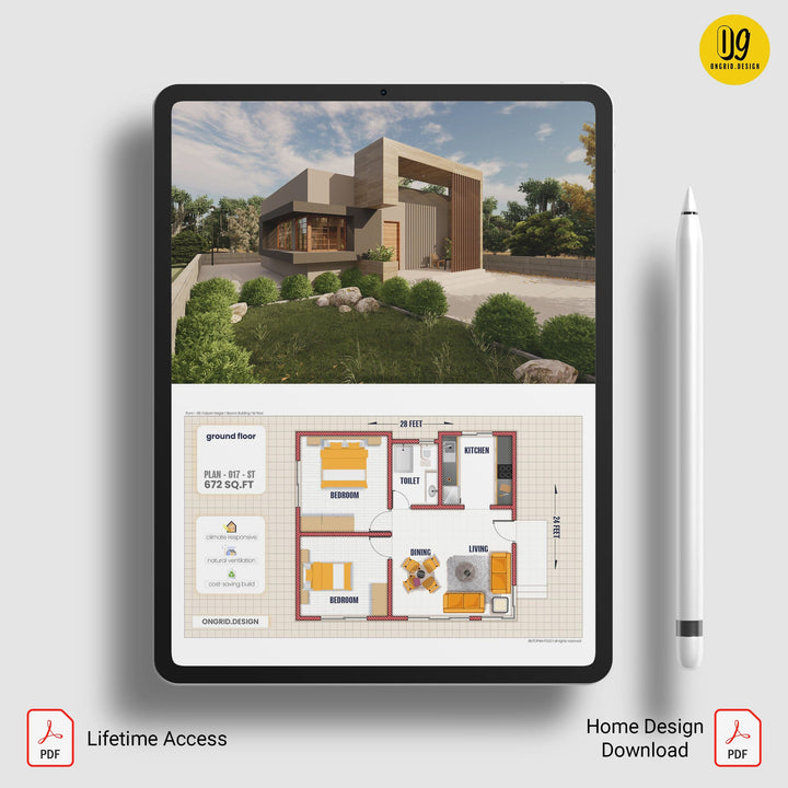 Modern Family Style Home Plan Print Books Ongrid.Design