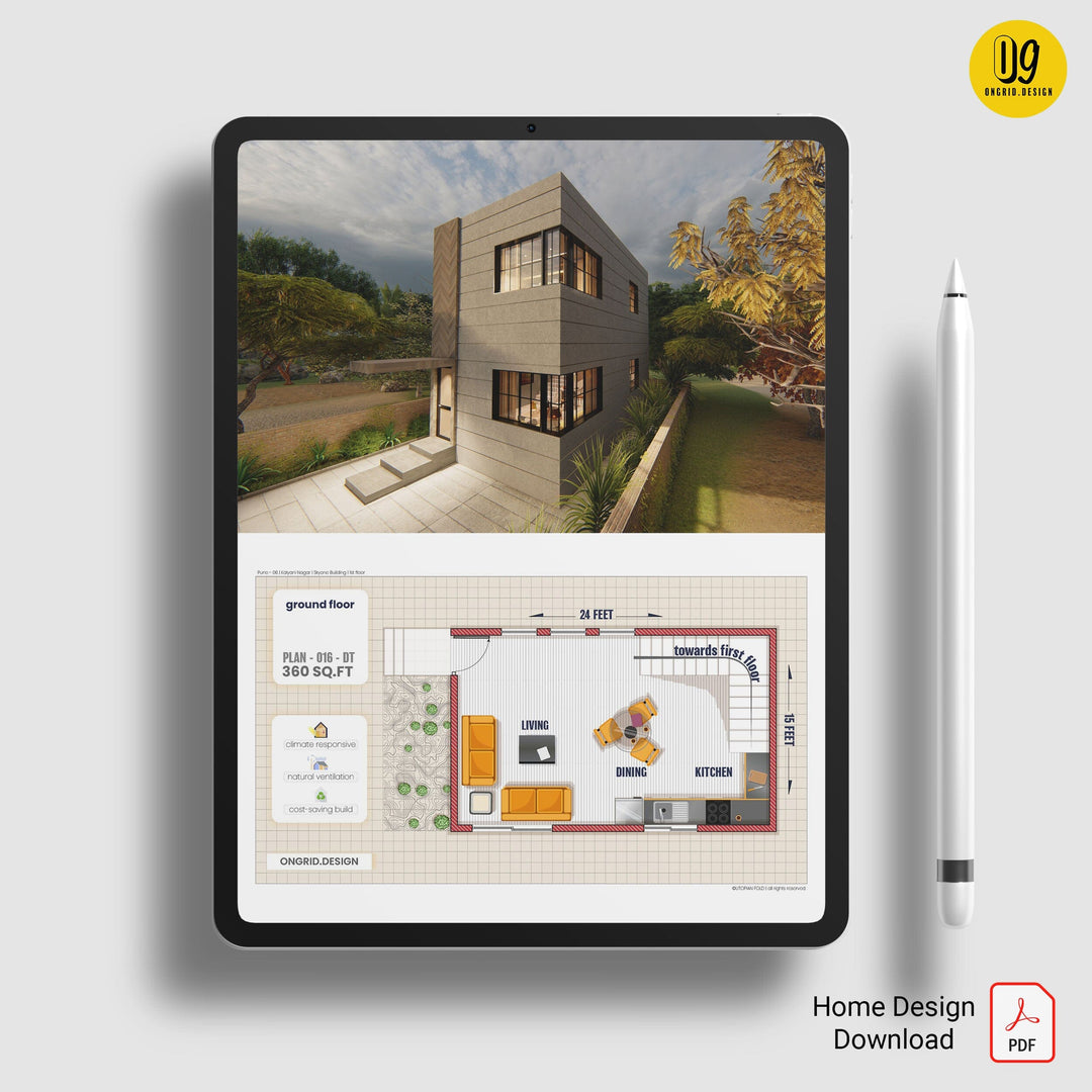 Modern Double Floor Style Home Plan Print Books Ongrid.Design