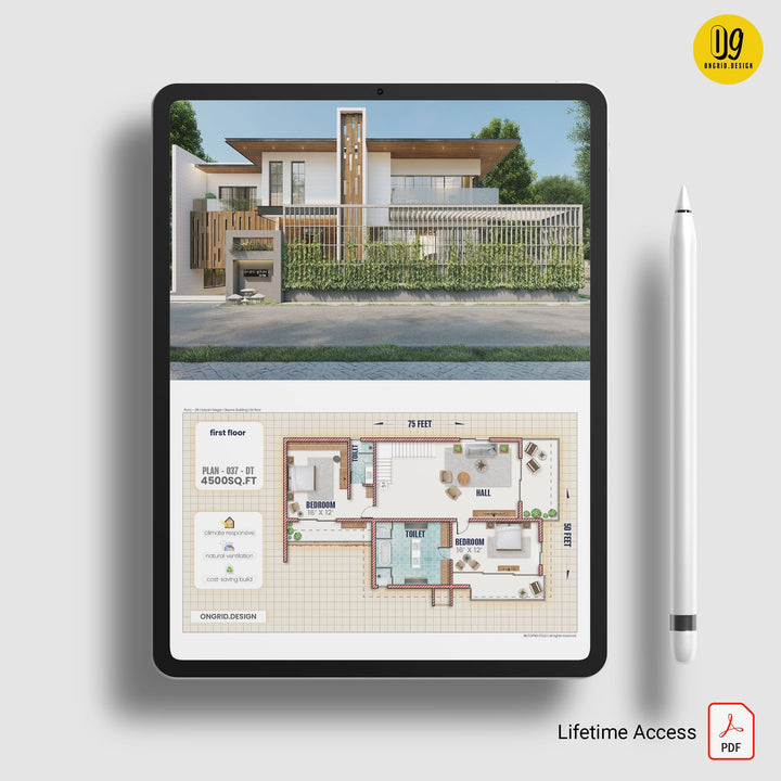 Contemporary Duplex Style Home Plan Print Books Ongrid.Design