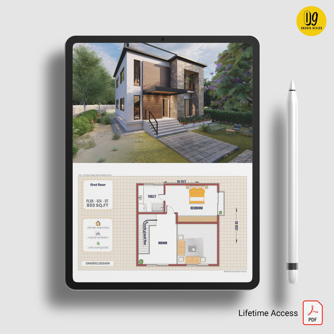 Contemporary Duplex Style Home Plan Print Books Ongrid.Design