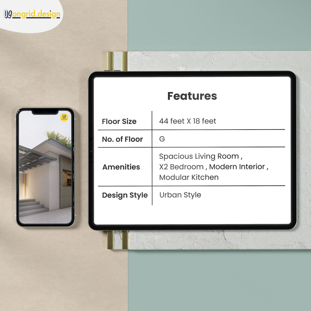 Single Floor Modern Style Home Plan Print Books Ongrid.Design