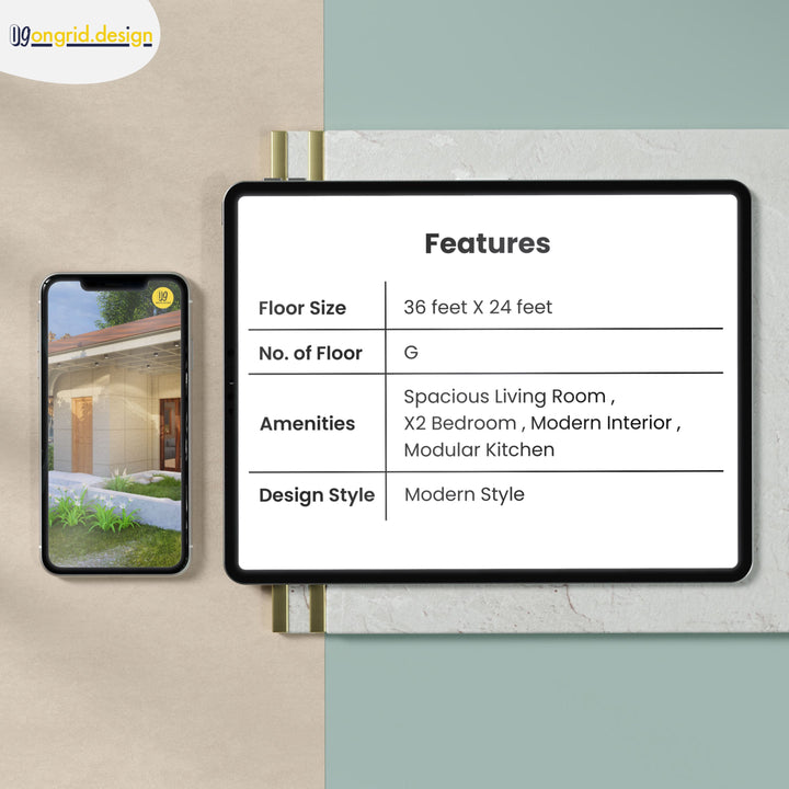 Flat Roof Simplex Home Plan Print Books Ongrid.Design