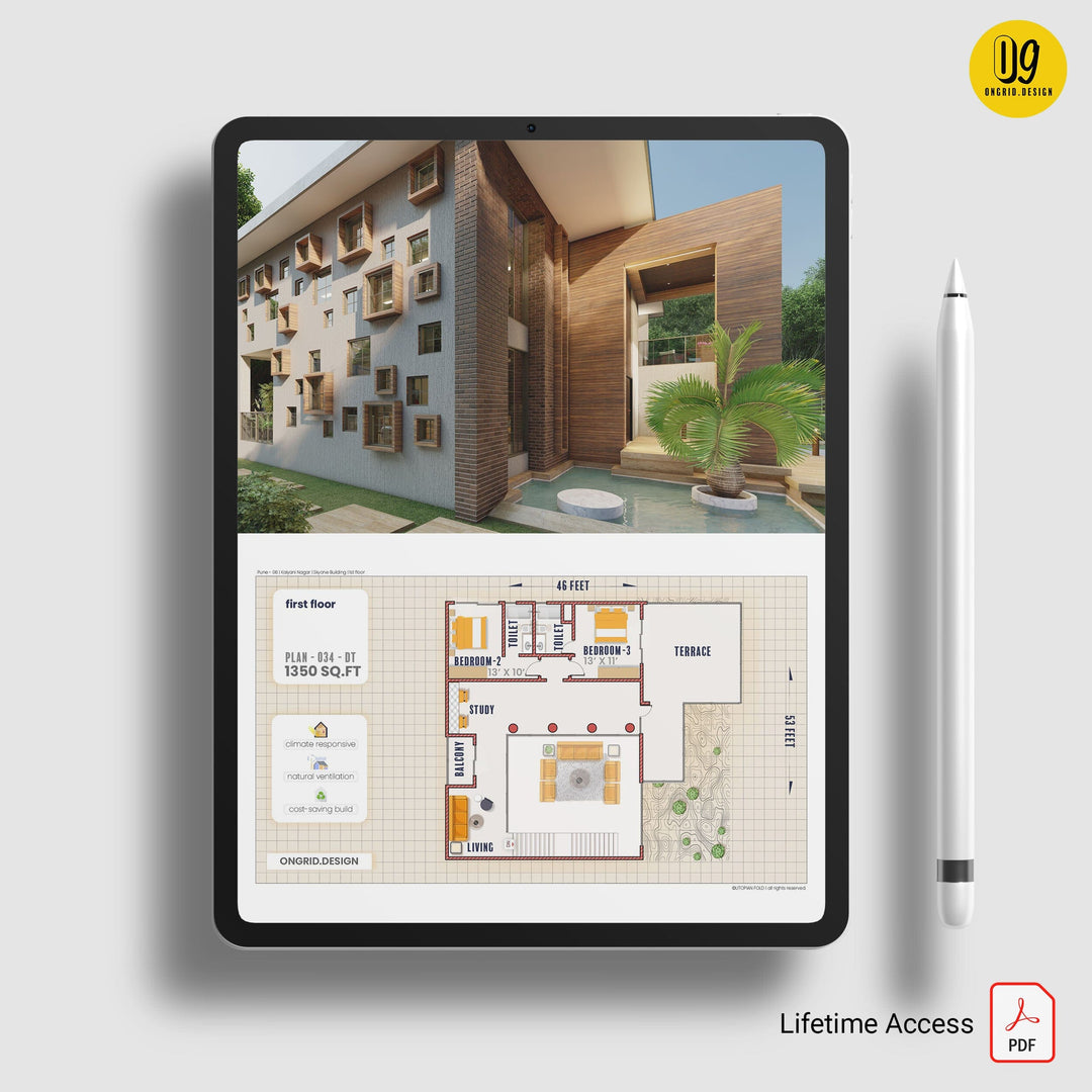 Contemporary Duplex Style Home Plan Print Books Ongrid.Design