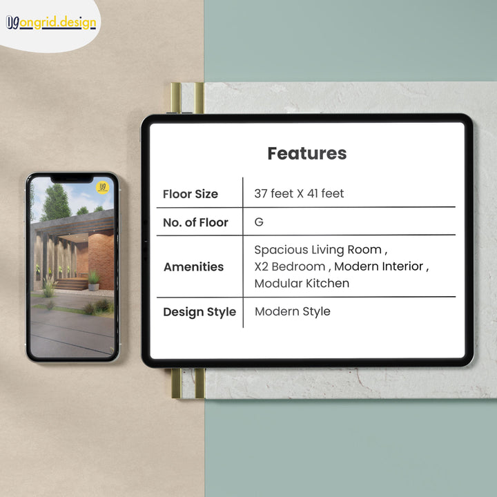 Minimal Style Single Floor Home Plan Print Books Ongrid.Design