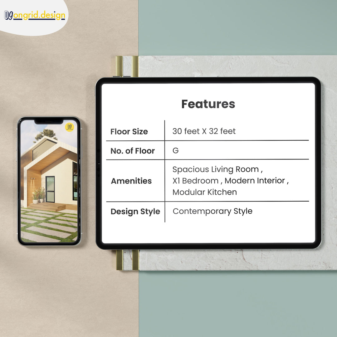 Contemporary Style Home Plan Print Books Ongrid.Design