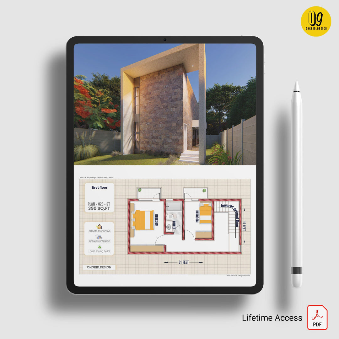 Modern Duplex Style Home Plan Print Books Ongrid.Design
