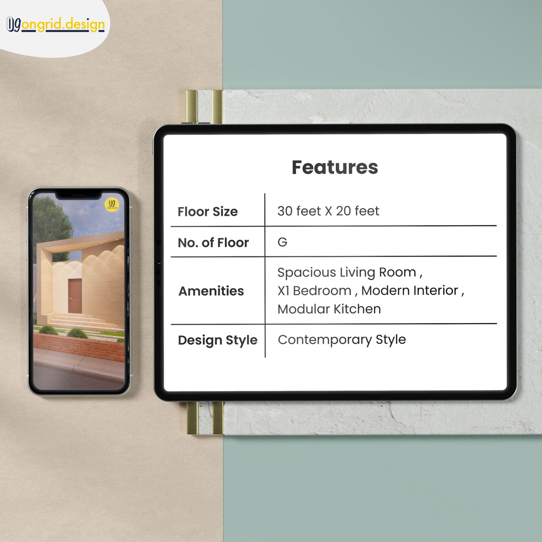 Modern Single Floor Style Home Plan Print Books Ongrid.Design