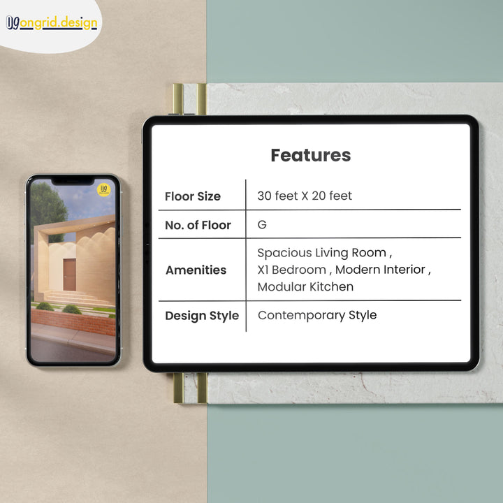 Modern Single Floor Style Home Plan Print Books Ongrid.Design