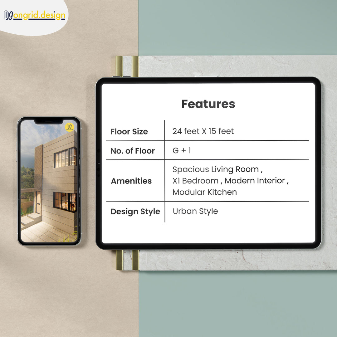Modern Double Floor Style Home Plan Print Books Ongrid.Design 