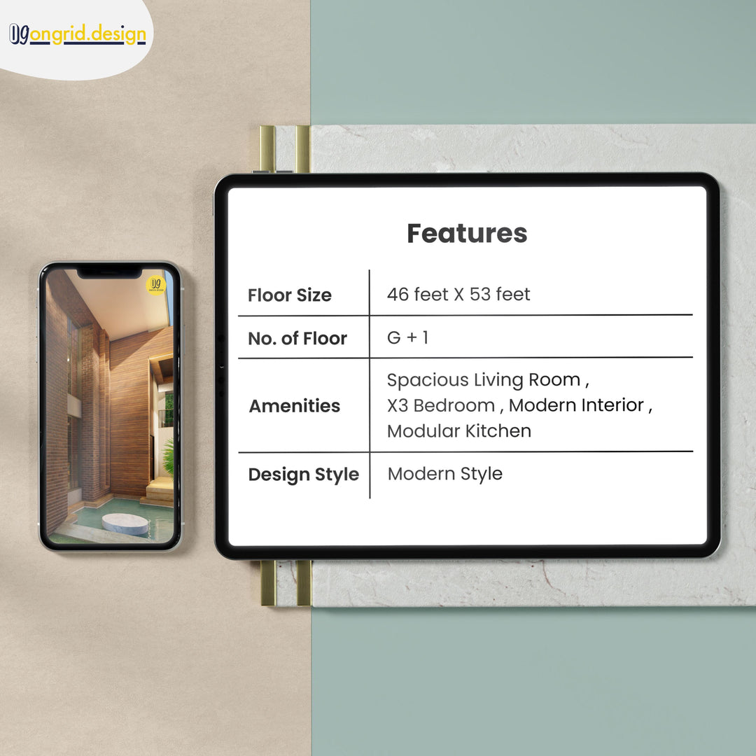 Contemporary Duplex Style Home Plan Print Books Ongrid.Design
