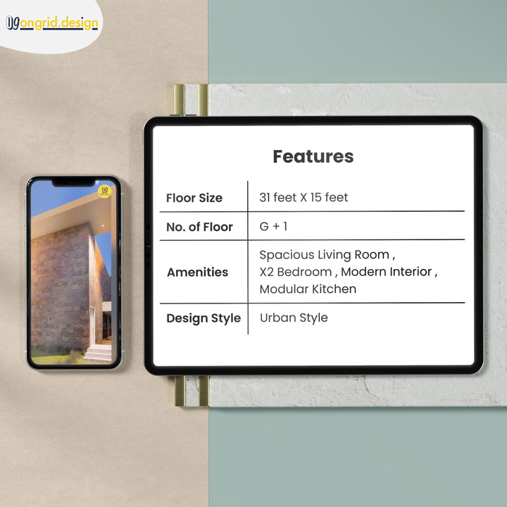 Modern Duplex Style Home Plan Print Books Ongrid.Design