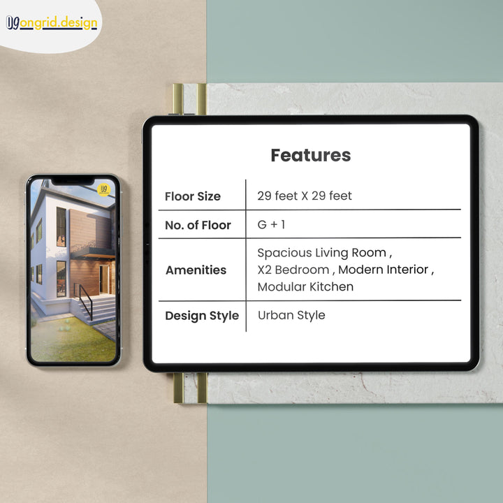 Contemporary Duplex Style Home Plan Print Books Ongrid.Design