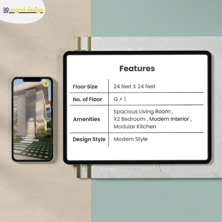 Modern Duplex Home Plan Print Books Ongrid.Design