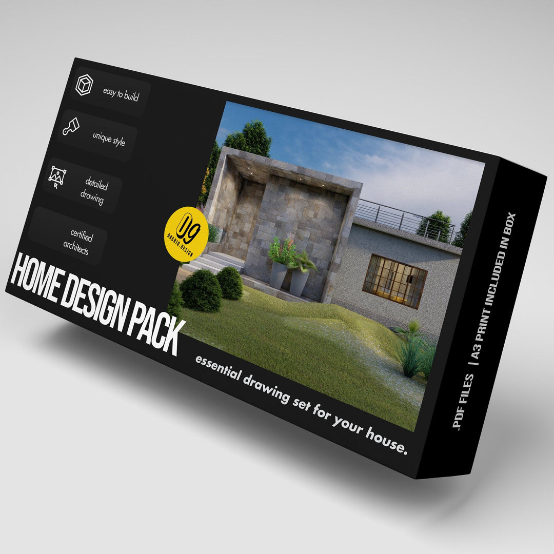 Farm House Style Modern Home Plan Print Books Ongrid.Design