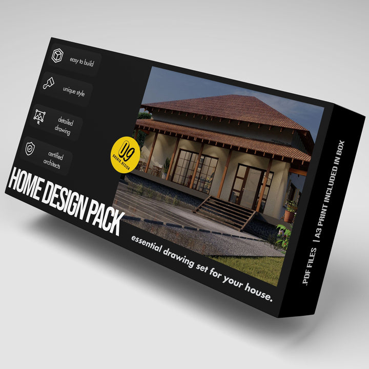 Sloped Roof Single Floor Home Plan Print Books Ongrid.Design