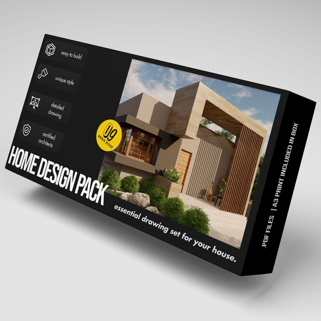 Modern Family Style Home Plan Print Books Ongrid.Design