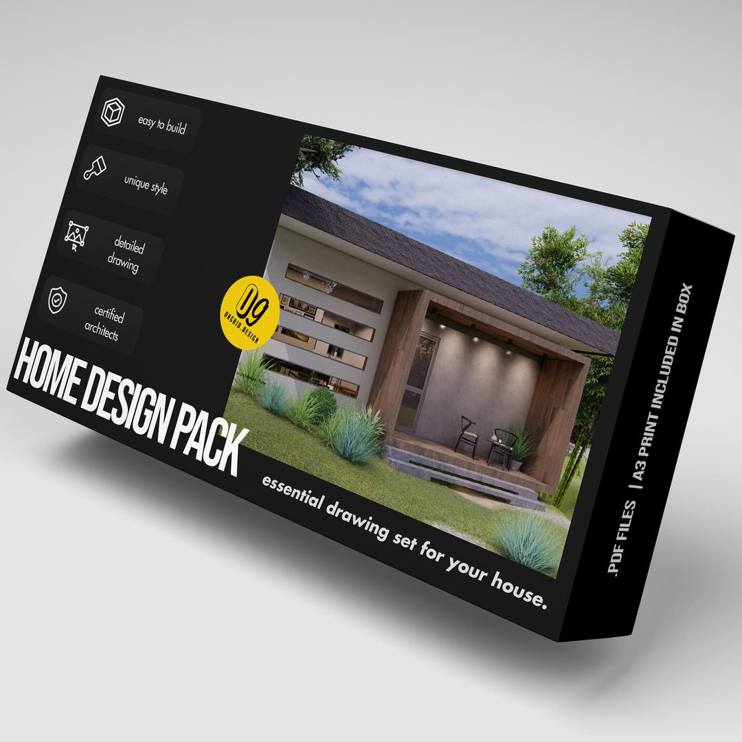 Farm House Single Storey Home Plan Print Books Ongrid.Design