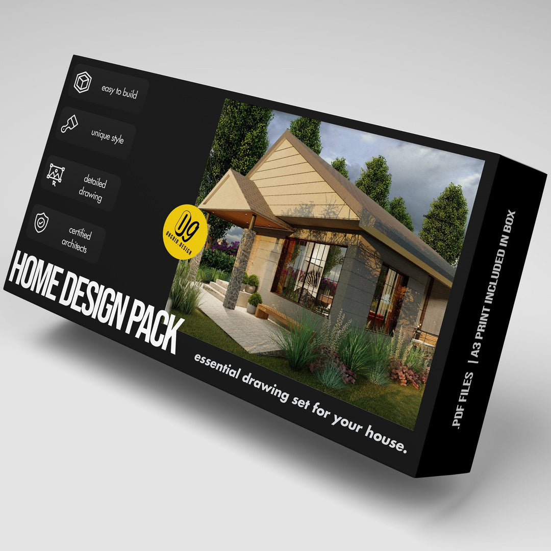 Farm Style with Sloped Roof Design Home Plan Print Books Ongrid.Design