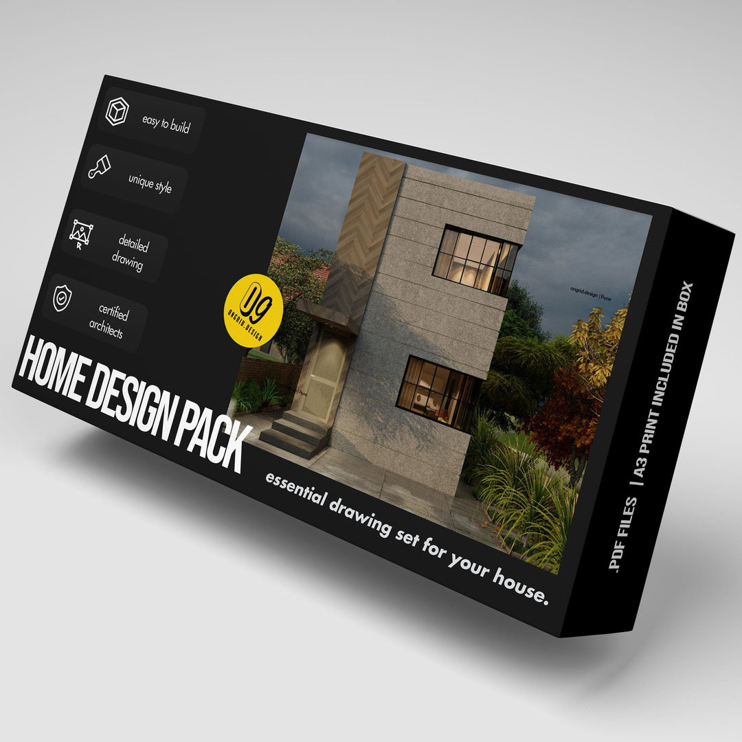 Modern Double Floor Style Home Plan Print Books Ongrid.Design