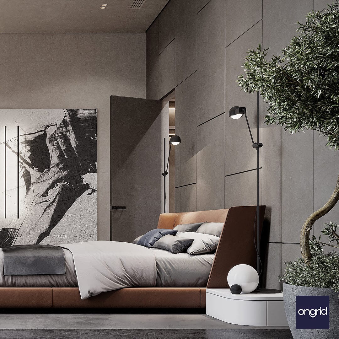 Sleek Sanctuary Bedroom Design | 17' x 14' ongrid.design