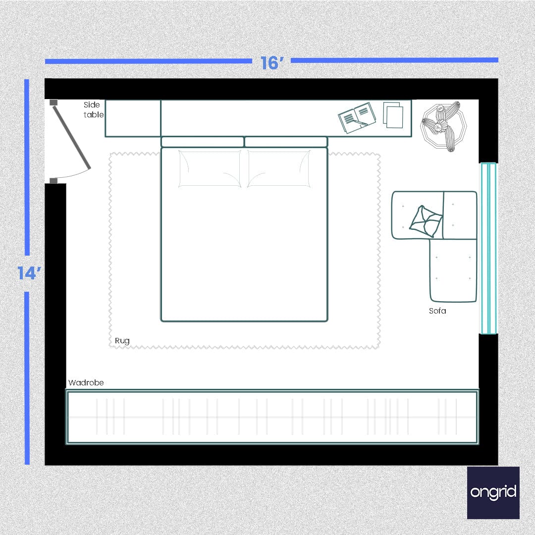 The Space-Savvy Bedroom Solution | 16' x 14' ongrid.design