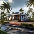 Modern Single-Floor Home Elevation with Hipped Roof