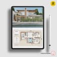 3 Bedroom Contemporary Duplex with Pool Home Plan