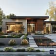 Contemporary Harmony: Single Floor Home Design with Water Features