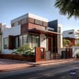 Modern Single Floor Elevation with Wall Cladding