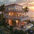 Coastal Grandeur: The Three-Story Sunset Oasis