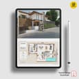 3 Bedroom Contemporary Duplex with Pool Home Plan