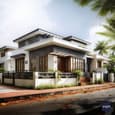 Modern Single-Floor Home Elevation – Flat Roof, Sleek Look