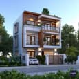 Elegant Urban Abode: A Three-Story Symphony of Wood and Light
