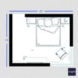 Trendy Bedroom Design for Master Suite | 15' x 12'