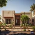 Rajasthani Single Floor Elevation with Glass Elements