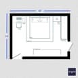Mid-Century Modern Bedroom Design | 18' x 14'