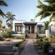 Sleek and Contemporary Single-Floor Home Elevation Design