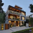 Modern Tri-Level Home Design with Natural Elements