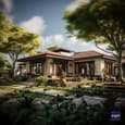 Modern Goan Coastal Elevation with Metal and Glass