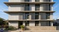 3D design highlight of a 40x60 west-facing G+3 home showing slab overhangs, vertical aluminum fins, double-glazed windows, and mixed cladding