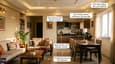 Interior design highlights of 20x40 South-facing home with annotated features