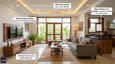 Interior design highlights of 20x40 North-facing home with annotated features