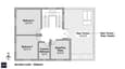 Second floor plan of 30x40 east-facing G+2 with two bedrooms, study/flex room, and open terrace for solar panels or garden