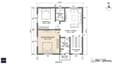 First floor plan of a 30x40 south facing house with master bedroom SW, second bedroom, attached and common bathrooms, south balcony and staircase
