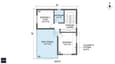 Second floor plan of a 30x40 south facing house with two bedrooms, bathroom, optional kitchenette and open terrace layout