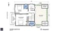 Second floor plan of a 40x50 west facing house showing master suite, third bedroom, study area and sunset terrace